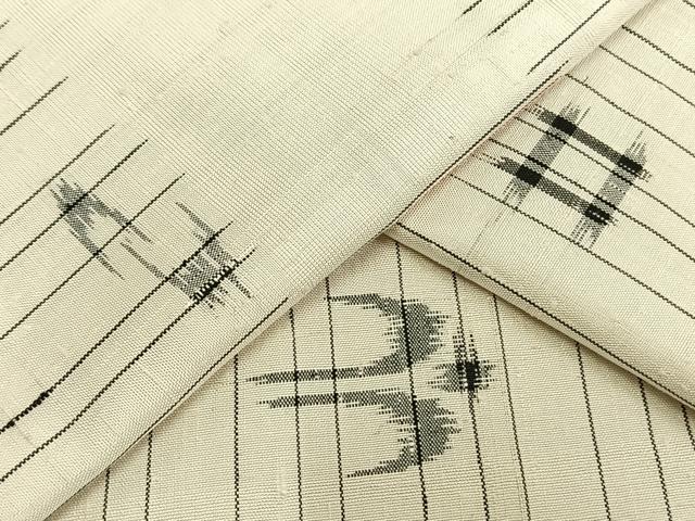 平和屋着物▽上質な紬　単衣　琉球絣　正絹　逸品　AAAV8459fy