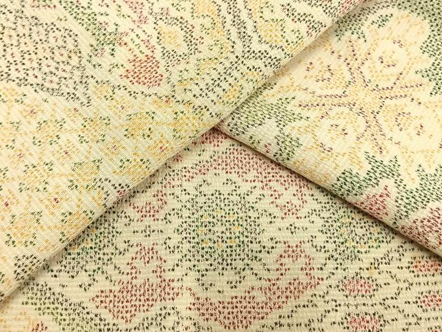 平和屋着物▽お召　単衣　割付文　正絹　逸品　未使用　AAAV8479fy