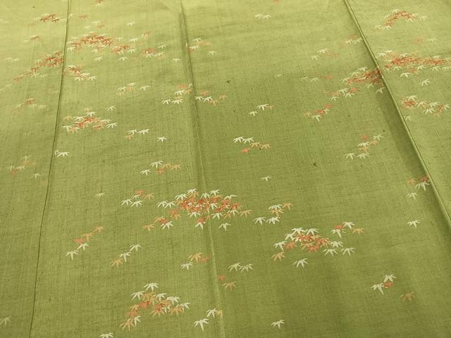 平和屋着物▽訪問着 単衣 紬地 笹文 正絹 逸品 AAAV8488fy