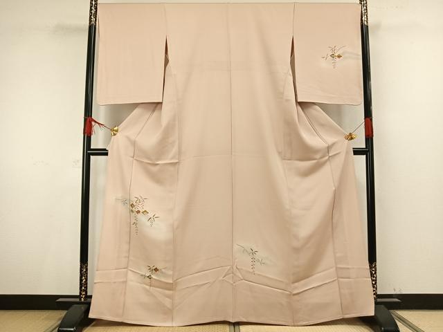 平和屋着物▽訪問着 単衣 駒刺繍 菱花文 暈し染め