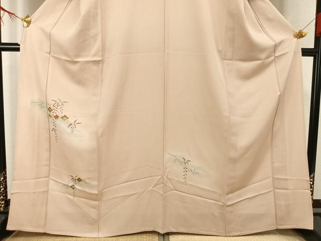 平和屋着物▽訪問着 単衣 駒刺繍 菱花文 暈し染め