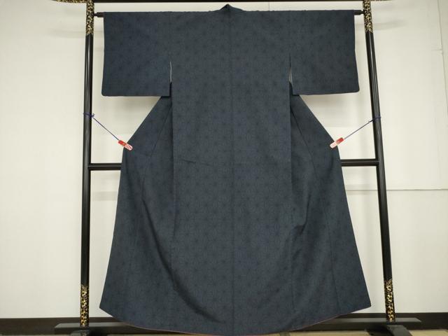 平和屋着物●大変加工の良い総絞り小紋　黒地　正絹　逸品　AAAV7543zg 平和屋着物○大変加工の良い総絞り小紋 黒地 正絹 逸品 AAAV7543zg 平和