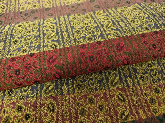 平和屋着物○訪問着 お召地 横段更紗花文 正絹 逸品 AAAV8916ma