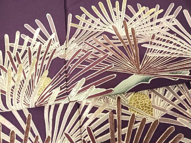 平和屋着物○訪問着 刺繍 松文 金銀糸 正絹 逸品 AAAV9028np