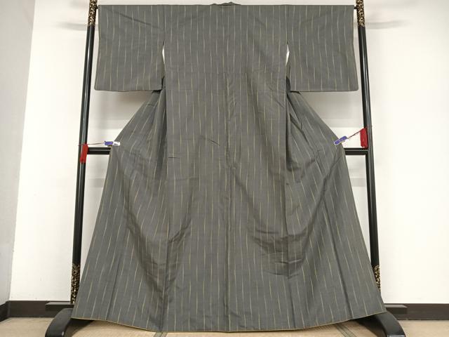 平和屋着物○上質な紬 杢目絞り 縞 正絹 逸品 未使用 AAAZ3155np