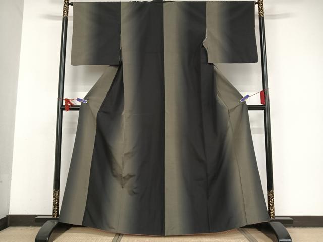 平和屋着物●上質な紬　縞　正絹　逸品　AAAV9040np