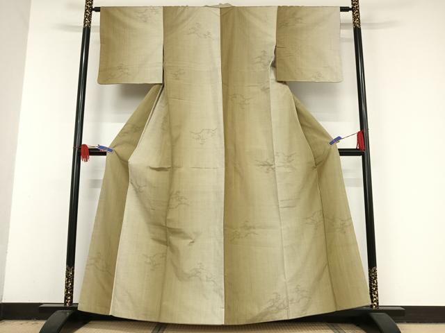 平和屋着物○結城紬 80亀甲 飛び亀甲柄 正絹 逸品 DAAT1292tw