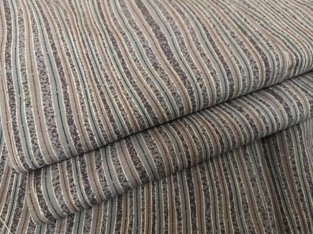平和屋着物●上質な小紋　紬地　よろけ縞　正絹　逸品　未使用　AAAV9055np
