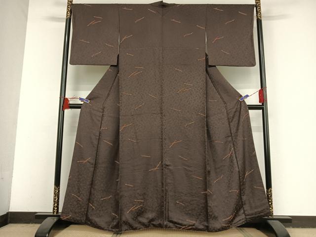 平和屋着物●上質な小紋　敷松葉　花唐草地紋　正絹　逸品　AAAV9060np 平和屋着物○上質な小紋 敷松葉 花唐草地紋 正絹 逸品 AAAV9060np 平和