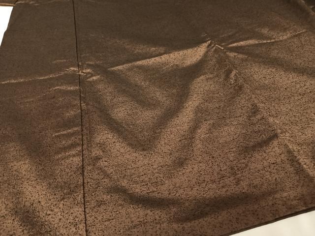 平和屋着物○男性 本場大島紬 薩摩結城 黒茶色 証紙付き 正絹 逸品