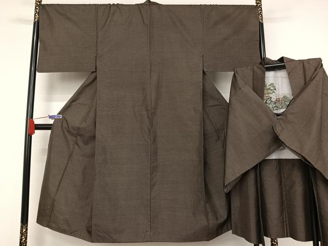 平和屋着物●男性　本場大島紬　アンサンブル　100亀甲　総詰め　正絹　逸品　AAAV9072np