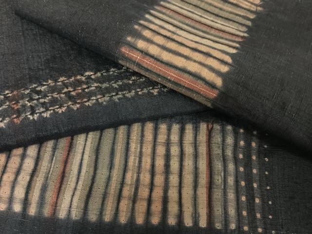 平和屋着物●上質な紬　絞り　縞　正絹　逸品　AAAV9086np