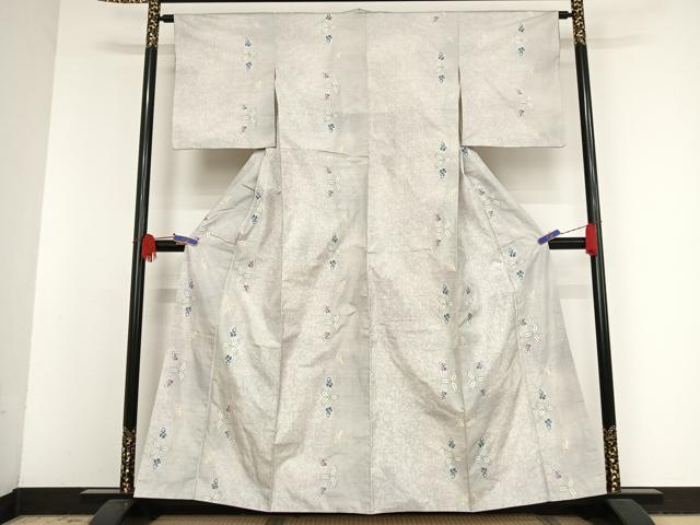 平和屋着物○本場大島紬 白大島 9マルキ 南天文 正絹 逸品 DAAT1515tw