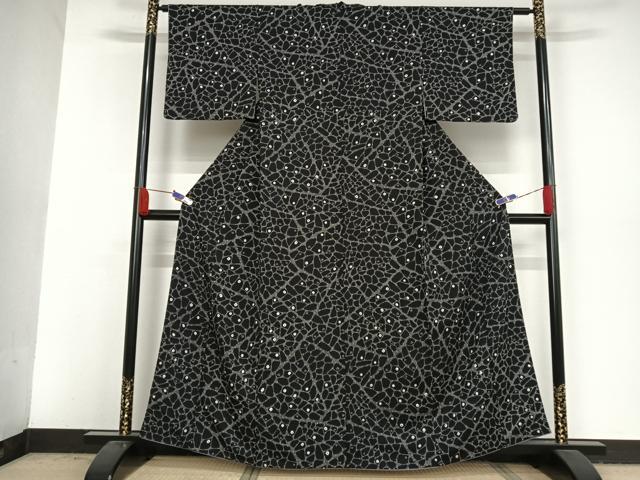 平和屋着物□上質な小紋 総絞り 切嵌文様 正絹 逸品 BAAS2187jr