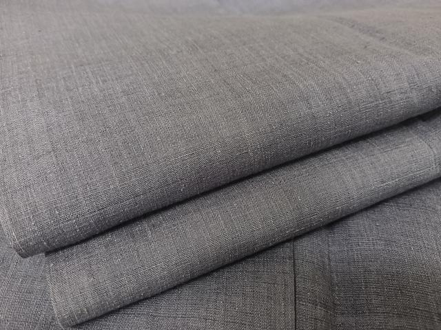 平和屋着物●本場結城紬　重要無形文化財　色無地　紅碧色　正絹　逸品　AAAV9124np