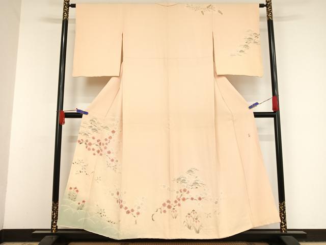 平和屋着物●十日町　名門　滝泰謹製　訪問着　絞り　梅松文　暈し染め　金彩　正絹　逸品　AAAV9127np