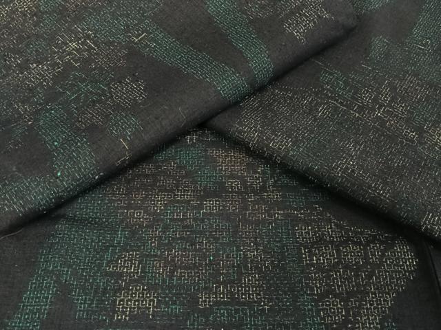 平和屋着物●本場結城紬　重要無形文化財　80亀甲　草花文　正絹　逸品　AAAV9134np