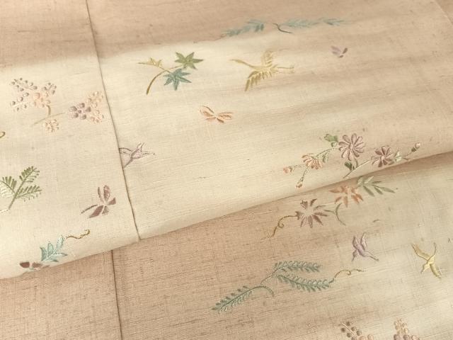 平和屋着物▽東京の老舗呉服問屋　菱一　小紋　紬地　単衣　古渡更紗　反端付き　正絹　逸品　未使用　DAAS0517az 平和屋着物▽東京の老舗呉服問屋 菱一 小紋 紬地 単衣