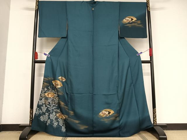 平和屋着物●訪問着　地紙草花文　暈し染め　金彩　鈴乃屋扱い　正絹　逸品　AAAV9180np