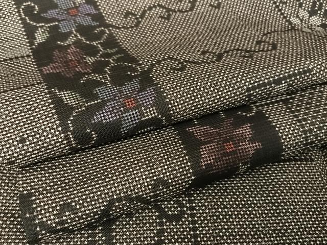 平和屋着物●本場大島紬　7マルキ　花短冊文　正絹　逸品　AAAV9185np