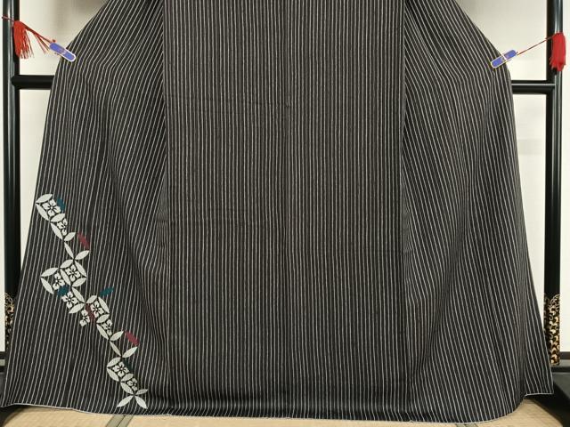 平和屋着物○訪問着 花七宝 縞 やまと誂製 正絹 逸品 AAAV9191np