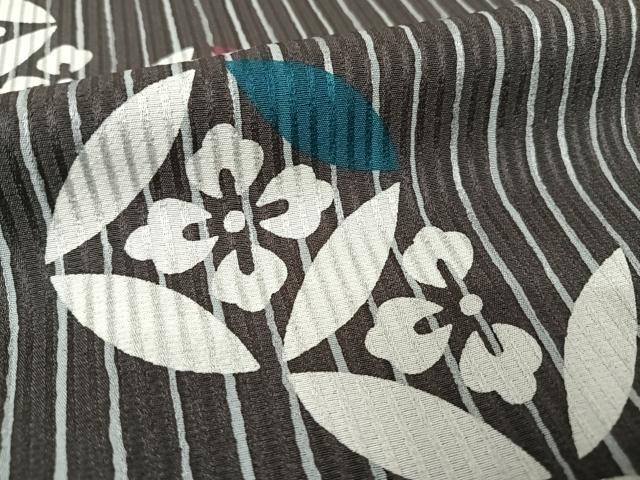 平和屋着物○訪問着 花七宝 縞 やまと誂製 正絹 逸品 AAAV9191np