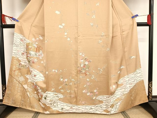 平和屋着物●六通柄袋帯　唐織　秋野光悦垣　金糸　正絹　逸品　DAAT0405ob 平和屋着物○六通柄袋帯 唐織 秋野光悦垣 金糸 正絹 逸品 DAAT0405ob