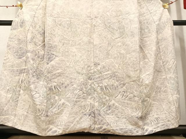 平和屋着物○訪問着 紬地 草花文 正絹 逸品 AAAV9437ph