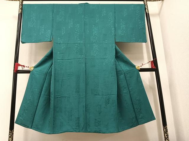 平和屋着物●極上　男性　色無地　草花地紋　納戸色　さが美扱い　正絹　逸品　AAAV9397ph 平和屋着物○極上 男性 色無地 草花地紋 納戸色 さが美扱い 正絹 逸品