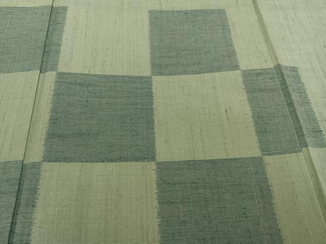 平和屋着物○訪問着 紬地 市松文様 正絹 逸品 AAAV9409ph