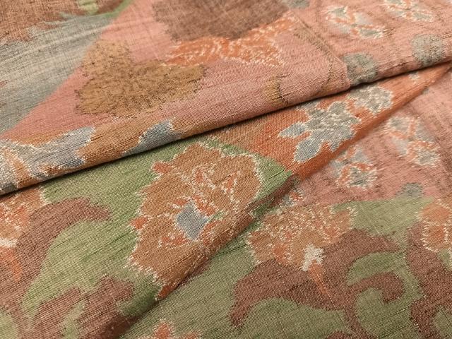 平和屋着物●上質な紬　更紗唐草文　正絹　逸品　AAAV9428ph