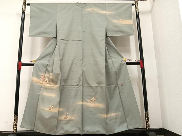 平和屋着物●訪問着　作家物　楽器文　暈し染め　金彩　正絹　逸品　AAAV9438ph 平和屋着物○訪問着 作家物 楽器文 暈し染め 金彩 正絹 逸品