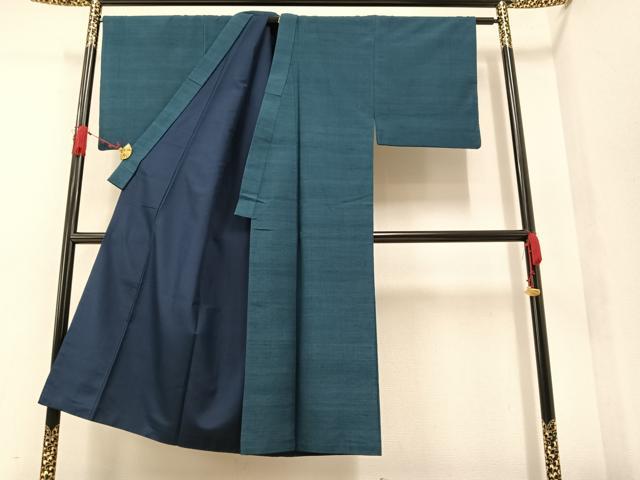 平和屋着物○男性 紬 色無地 黒紅色 正絹 逸品 AAAV7314zg