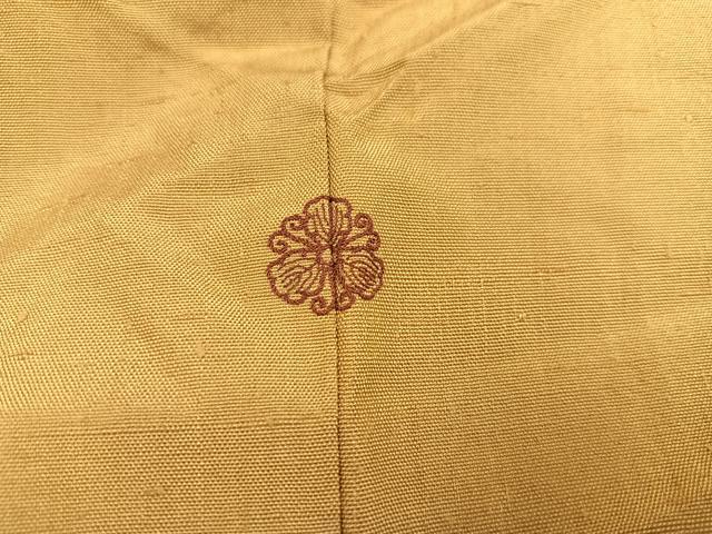 平和屋着物○上質な紬 色無地 淡黄色 正絹 逸品 AAAW0010ph