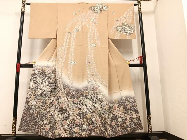 平和屋着物○訪問着 辻が花 絞り 暈し染め 正絹 逸品 AAAW0017ph