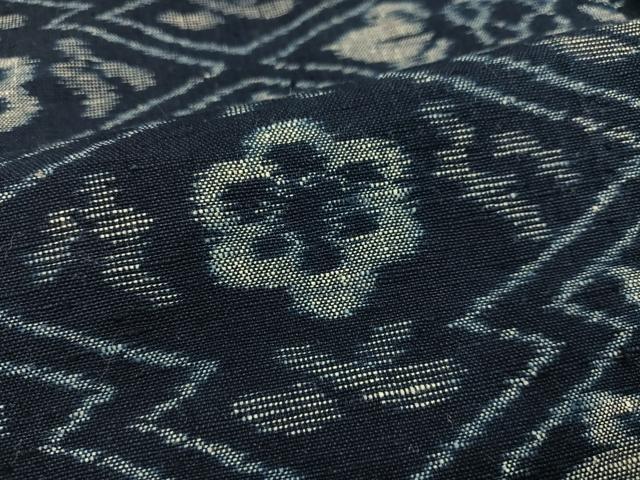 平和屋着物○久留米絣 草花文 綿 逸品 AAAY6583zg