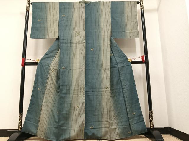 平和屋着物○伝統工芸士 七代目 吉澤与市 小紋 紬地 絞り