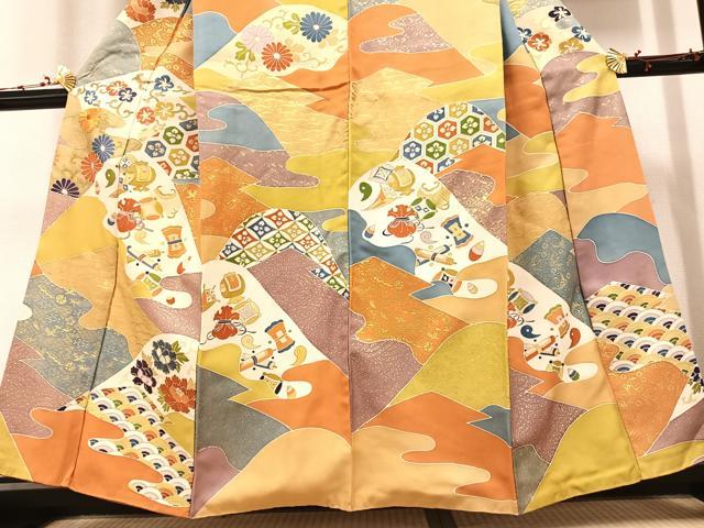 平和屋着物●訪問着　駒刺繍　吉祥花宝尽くし　金彩　正絹　逸品　AAAW0055ph 平和屋着物○訪問着 駒刺繍 吉祥花宝尽くし 金彩 正絹 逸品 AAAW0055ph