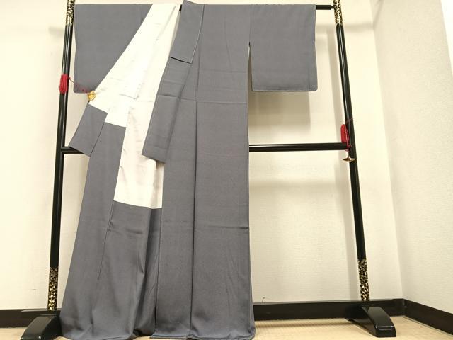 平和屋着物○江戸小紋 作家物 鮫小紋柄 唐草文 黒地 さが美扱い