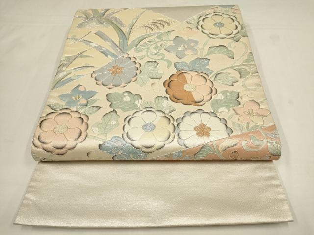 平和屋着物●六通柄袋帯　辻が花　刺繍　金銀糸　正絹　逸品　AAAW0342wj