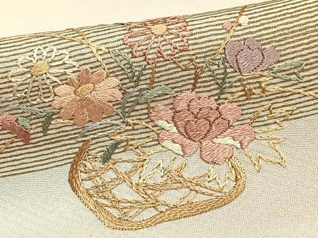 平和屋着物○訪問着 刺繍 舞葉文 暈し染め 正絹 逸品 未使用 AABA8866zg