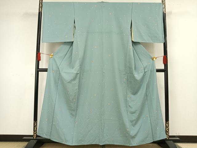 平和屋着物▽上質な小紋 単衣 舞桜文 正絹 逸品 AAAW1254fy