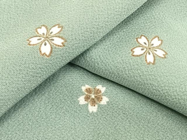 平和屋着物▽上質な小紋　単衣　舞桜文　正絹　逸品　AAAW1254fy