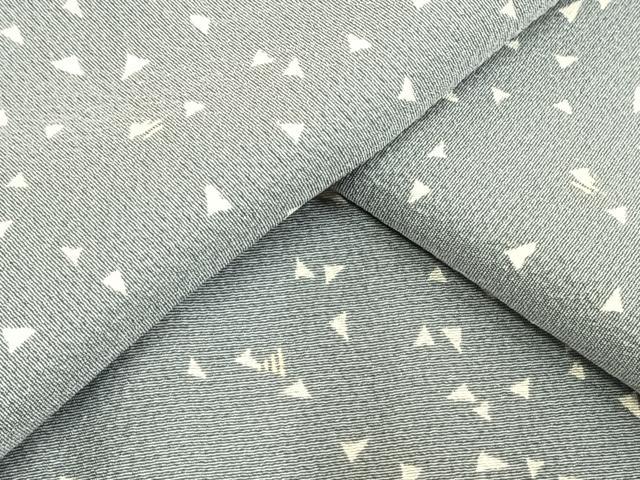 平和屋着物▽上質な小紋　単衣　幾何学文様　正絹　逸品　AAAW1257fy