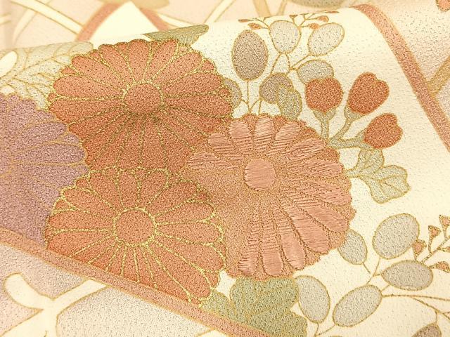 平和屋着物▽訪問着 江戸小紋 単衣 伝統加賀染 草花文 正絹