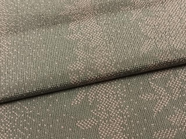 平和屋着物▽本塩沢 単衣 草花間道 正絹 逸品 AAAW1305fy 紬