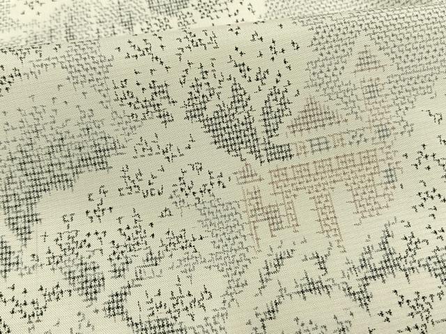 平和屋着物▽上質な紬 単衣 風景文 正絹 逸品 AAAW1321fy