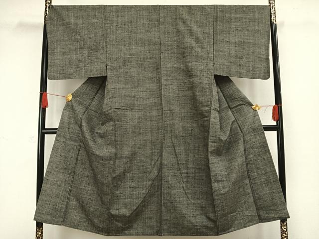 平和屋着物▽男性　単衣　紬　霞文　正絹　逸品　AAAW1343fy