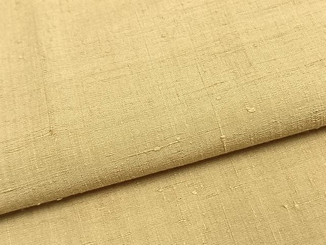 平和屋着物▽上質な紬　単衣　色無地　枯色　正絹　逸品　AAAW1355fy_4
