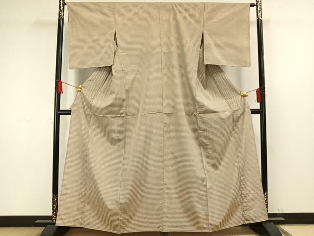 平和屋着物▽上質な紬　単衣　吉野間道　正絹　逸品　AAAW1363fy 平和屋着物▽上質な紬 単衣 吉野間道 正絹 逸品 AAAW1363fy